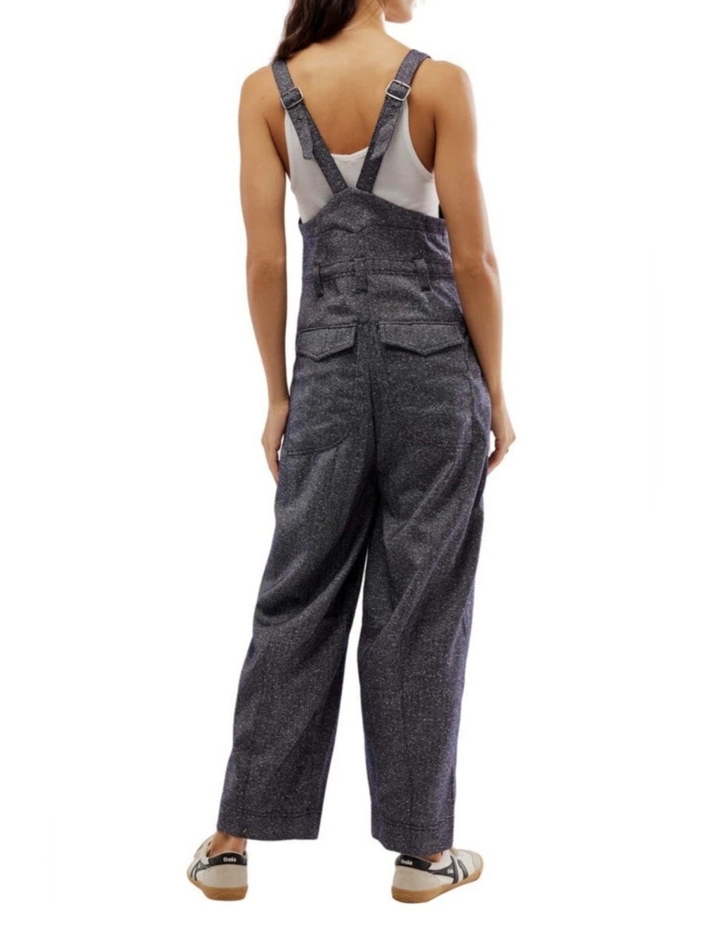 Free People Leonie Tweed Herringbone Overalls Jumpsuit Menswear One Piece XS - Picture 14 of 15
